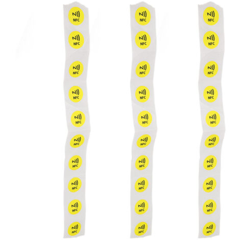 30 Étiquettes NFC Reprogrammables Compatibles TagMo et Amiibo, 504 Octets, Couleur Jaune