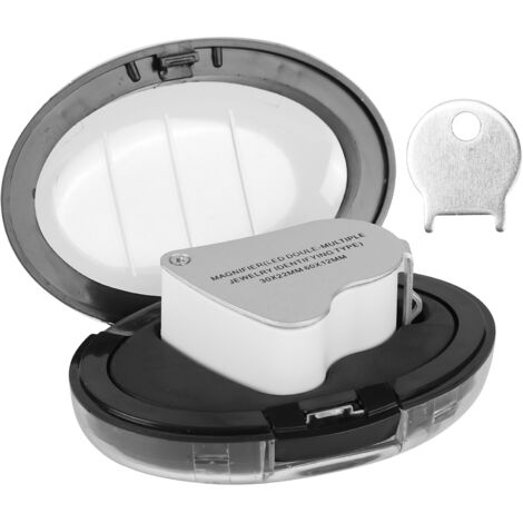 30-fache/60-fache LED-Schmucklupe mit Doppellinse aus Aluminium und ABS zur Schmuckidentifizierung