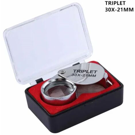 30-fache Vergrößerungsglas für Diamantschmuck, Juwelierlupe, silberfarben, 30-fach