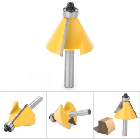 30°-Fasenfräser mit Kugellager für Holz, 8-mm-Schaft für Oberfräse