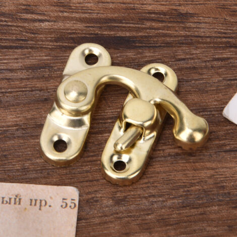 30 Fermoirs à Loquet Rétro en Fer pour Écrins et Emballages Cadeaux - 3,2 x 2,8 cm - Modèle Jaune à Droite