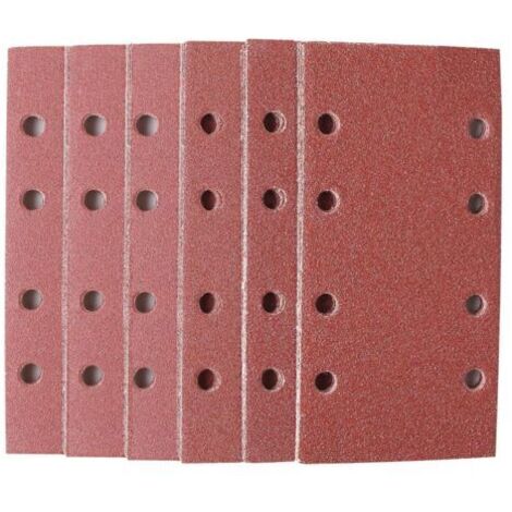 30 feuilles de papier abrasif, 40/60/80/120/180/240 patins abrasifs auto-agrippants papier abrasif 8 trous pour ponceuse rectangulaire (18,5 x 9,3 cm)