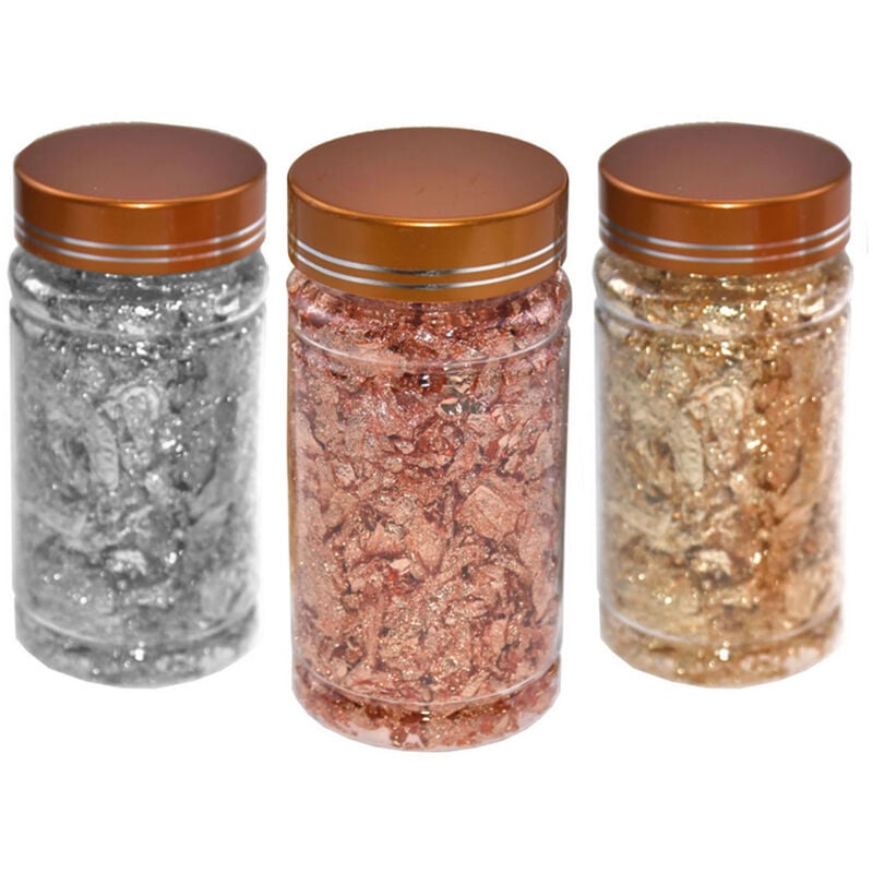 

Happyshopping - 30 g / botella copos de oro no comestible decoracion de alimentos papel de aluminio cocina mousse pastel hornear pasteleria arte
