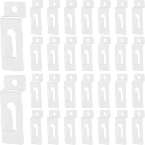30 ganchos ranurados para estantes, ganchos ranurados para exhibir fotos en estantes, accesorios para paneles/estantes de pared, adecuados para colgar marcos de fotos, pinturas y obras de arte, adecua