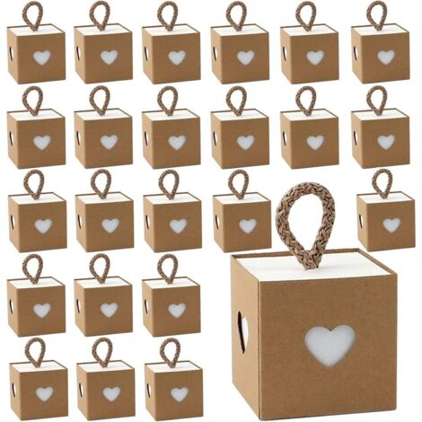 30 Geschenkboxen aus Kraftkarton, Gastgeschenke für Hochzeiten, Geschenkverpackungen
