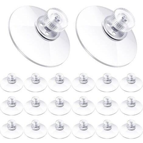 30 Grandes Ventouses Ventouses en Plastique Ventouse Anti-Collision Transparente en Caoutchouc Vis Écrou en Métal Ventouse Solide en PVC Transparent Remplacement avec Écrou de Vis (45mm-M5)