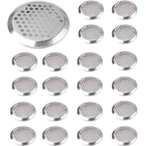 30 griglie di ventilazione rotonde, rete di ventilazione, griglie di ventilazione in acciaio inox, fori di ventilazione
