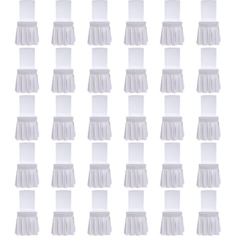 30 housses de chaise blanches pour chaises de salle à manger, housses de chaise en spandex pour salon, housses de chaise de salle à manger universelles pour mariages, banquets et fêtes