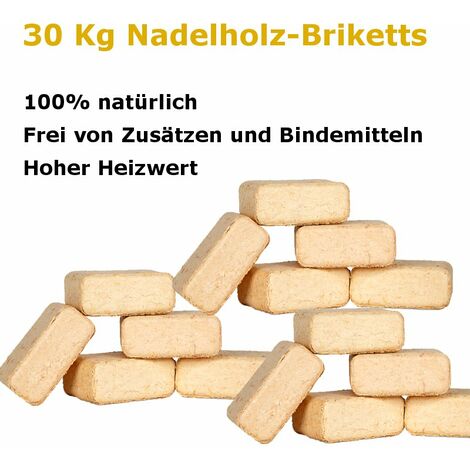 30 Kg RUF Öko Block Holzbriketts 100% natürlich, Brennholz ofenfertig