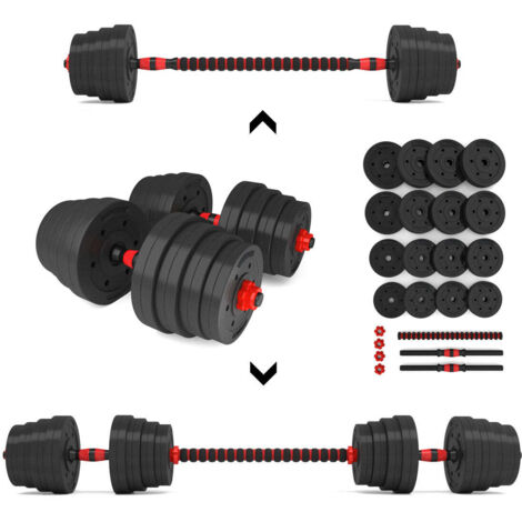 30 kg verstellbares Langhantel- und Kurzhantelset