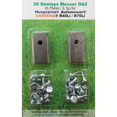 GENISYS 30 Klingen 0,75mm Messer Husqvarna Automower ® 210 220 230 260 265 SolarHybrid VPE (St./Pcs) 30