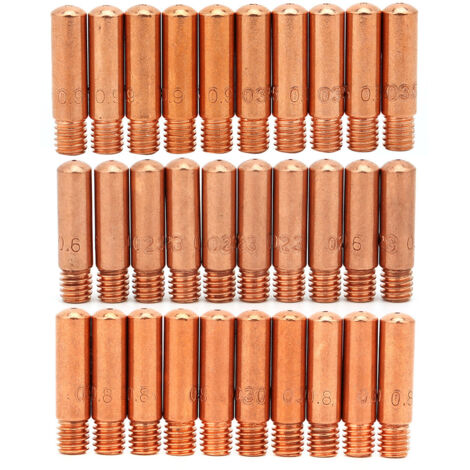 30 Kontaktdüsen 11-23/11-30/11-35 für Tweco Mini 100L MIG-Brenner – 30er-Packung