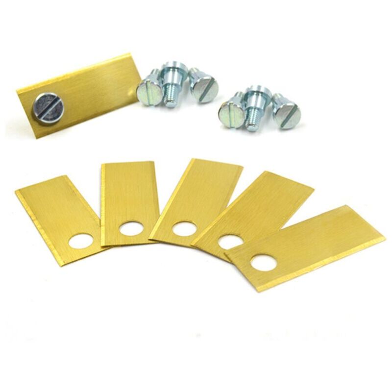 30 Lame de Rechange Qualité-Lames Compatible avec Belrobotic bigmow 0,5mm + vis,lames de tondeuse à gazon,or,Lilaris