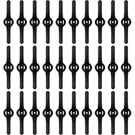 30 lames de rechange en plastique, compatibles avec les coupe-bordures sans fil, les accessoires de tondeuse à gazon, les lames de coupe-bordures de jardin noires
