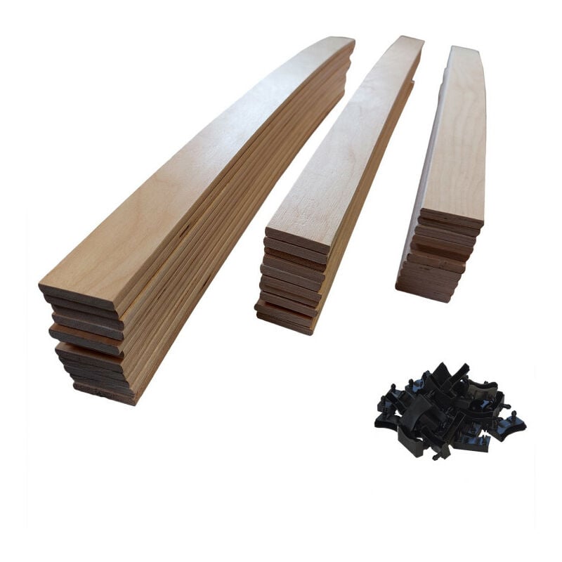 Aob Diffusion - 30 lattes + embouts - 780x48x8 mm - pour sommier / bz / clic clac