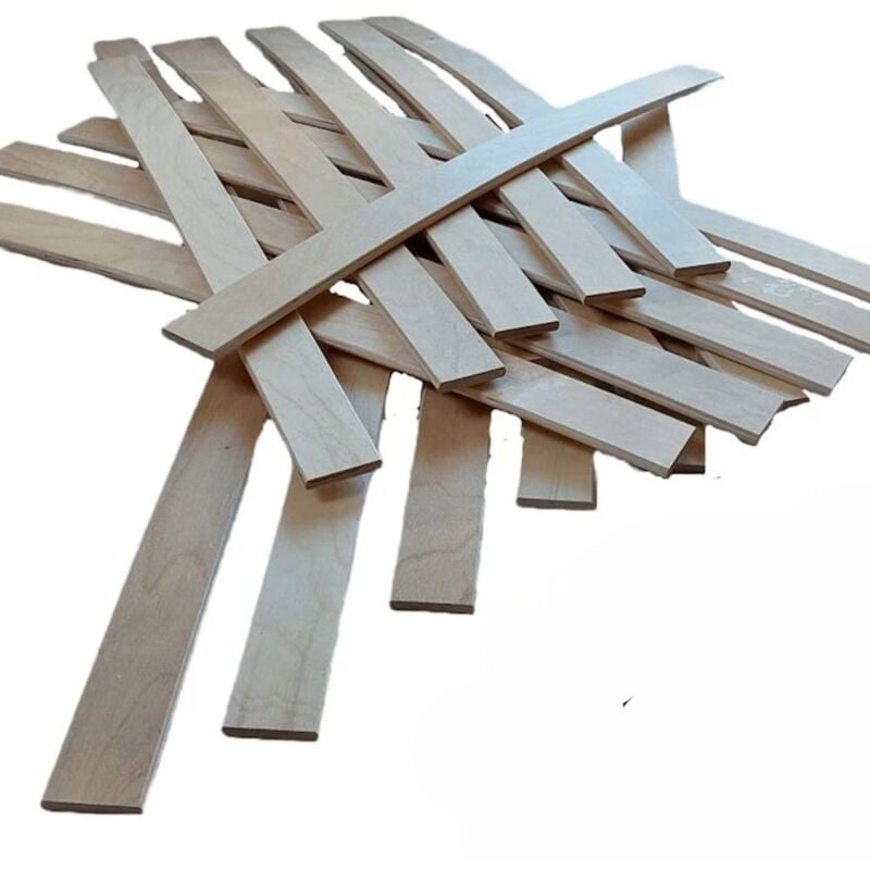 30 lattes bois - 680x53x8 mm - idéal réparer sommier / bz / clic clac