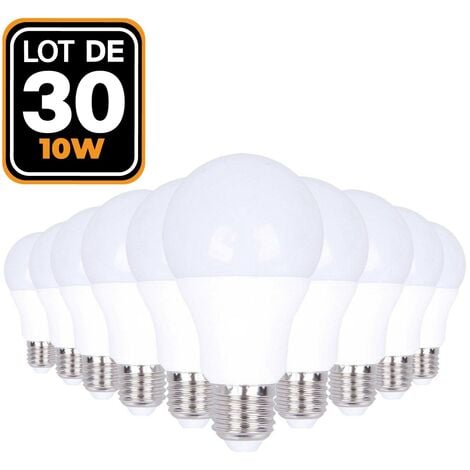 30 LED-Glühbirnen E27 10W Warmweiß 3000K Hohe Helligkeit