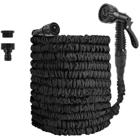 30 m (noir)Tuyau d'arrosage extensible de pour jardin flexible avec pistolet pulvérisateur 7 fonctions, tuyau d'arrosage extensible magique pour jard