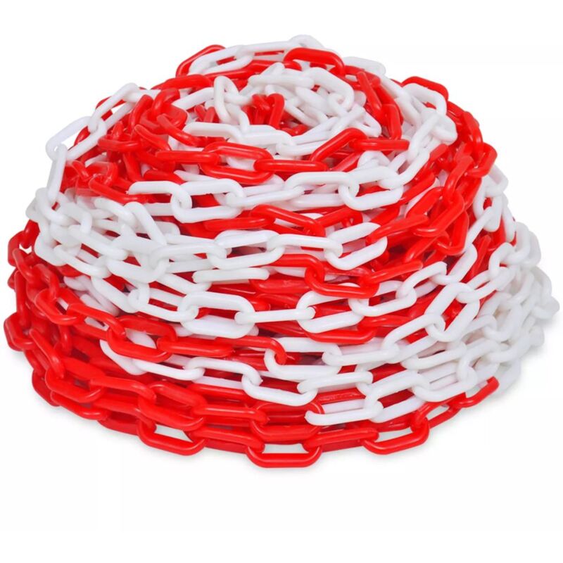 30 m Plastic Warning Chain Red and White VDTD04161