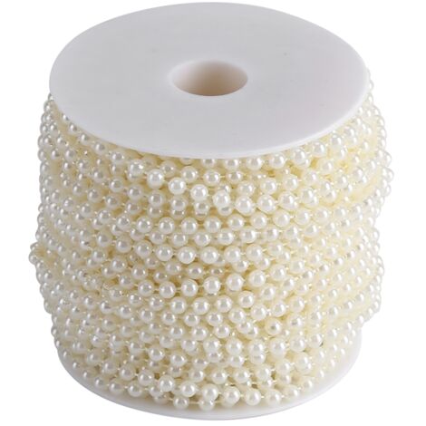 30 m/rouleau 5mm perle artificielle bricolage ornements perles rideau mariage/Festival fête décor Beige.