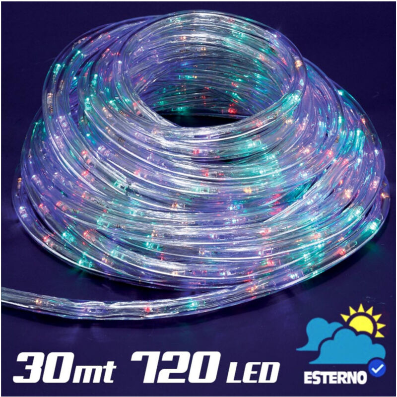 Trade Shop - 30 Meter mehrfarbiger LED-Lichtschlauch 720 Lichter für den Innen- und Außenbereich -