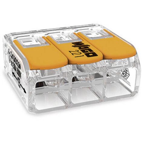 Borne de raccordement WAGO 221-612 flexible: 0.5-6 mm² rigide: 0.5-6 mm² Nombre de pôles: 2 transparent, orange 10 pc(s) S811182