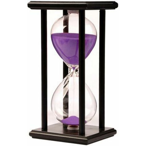 30 Minutes Sablier Minuteur Horloge de Minuterie de Sable 30 Minutes Cadre en Bois Sandglass Timer Accueil Décoration Bureau Ornement Minuterie de Cuisine Hourglass Timer Violet