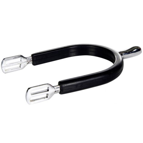 30 mm, colore unico: Speroni inglesi da uomo in acciaio e pvc con lacciolini inclusi