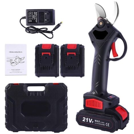 30 mm Sécateur Électrique sans Fil Professionnel - Rechargeable - avec 2 Batteries PRISE Européenne