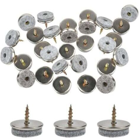 30 Pack Patin De Chaise, 18mm Diameter Patin Chaise. Patin Meuble Ave Feutres épai De 5mm Sont Une Protection Idéale Du Pied De Chaise, Avec Une Installation Facile Par Vis