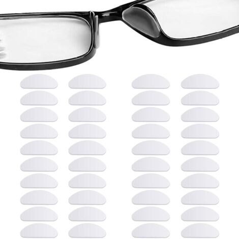 30 Paires Silicone Antidérapant Coussinets de Nez Adhésif Plaquettes de Nez,pour Lunettes de Lunettes de Soleil Spectacles（1mm transparent）,