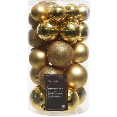 KAEMINGK 30 PALLINE DI NATALE ORO OPACO/LUCIDO/GLITTER ADDOBBI DECORO ALBERO