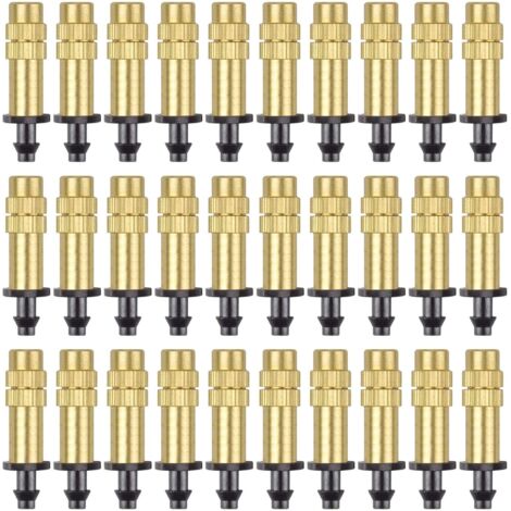 (30 Pcs) Adjustable Copper Atomizing Nozzle 4/7mm Drip Irrigation Sprayer Micro Atomization