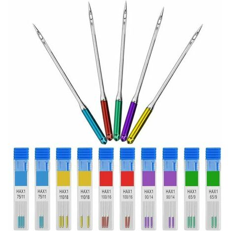 30 pcs Aiguilles Machine a Coudre 9\\/11\\/14\\/16\\/18 Aiguille a Coudre Aiguille Universelle Machine a Coudre pour Cuir Jeans Machine a Coudre