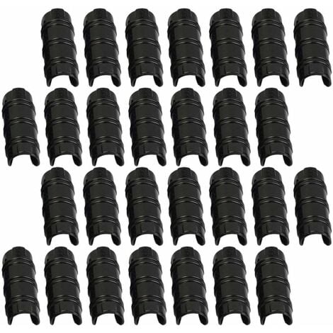 30 Pcs Bâtiments De Jardin Tube Clip PC Serre Cadre Pinces De Tuyau Tube Film Clip pour Serre Bannière Cadre Abris Noir 20Mm Guazhuni