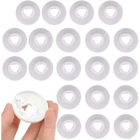 30 pcs Cache-tuyau,Colliers de Pipe Couvercles de Tuyaux de Radiateur en Plastique pour Tuyau, rosaces de recouvrement Pour cacher les tuyaux de radiateurs(Blanc)
