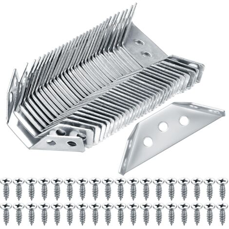 30 Pcs Corner Connectors, Universal Stainless Steel Corner Connectors, Triangle Corner Brackets for Furniture Cabinets Chairs Connecting Tables