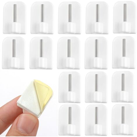 30 Pcs crochet rideau, accroche rideau sans percage, Crochets Autocollants, Crochets Adhésifs, Supports pour Tringles, Tringle sans Percage Crochets Autocollants pour Barres de Rideaux