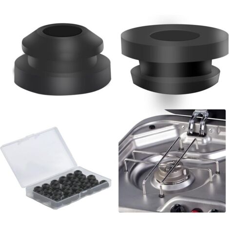 30 Pcs Embouts en Caoutchouc pour Supports de Casseroles, Passages en Caoutchouc, Pieds en Caoutchouc Antirouille Compatibles pour Dometic Smev Thetford Tiges 5 mm Accessoires de Camping-Car