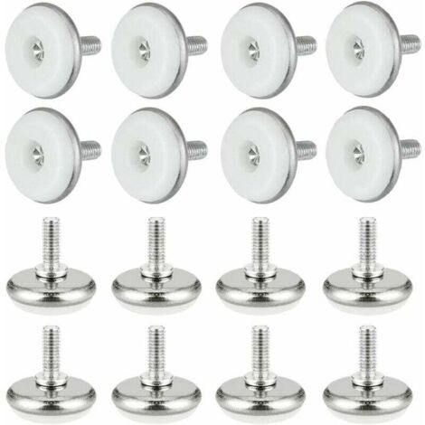30 PCS Pieds de Meubles Réglables Vis de Régulation Ronde M6 Filetage Pieds de Nivellement Pieds Réglables en Hauteur (Blanc)-Fei Yu