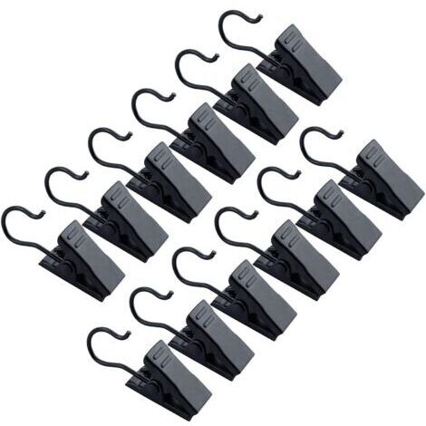 30 Pcs Pince Rideaux, Pince à Rideau avec Crochet en Métal Noir pour Accrocher Rideaux, Rideaux de Douche, Peintures, Photos, Décorations