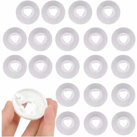 30 Pcs Pipe Covers,Pipe Clamps Plastic Radiator Pipe Covers for Pipe,Cover Rosettes for Hiding Radiator Pipes,16mm(White)