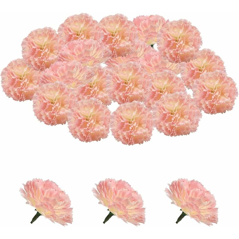 Ersandy - 30 Pcs Têtes de Fleurs en Faux œillet, Fleurs Artificielles Marguerite Fleurs Artificielles Deco, Convient pour Les Fêtes, la Décoration de
