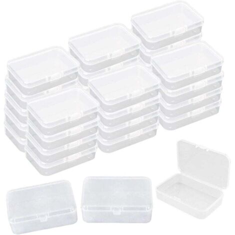 30 Pcs Transparent Mini Boîte de Rangement, Plastique Conteneurs De Stockage Bijoux Organisateur Boîte avec Couvercles Flip-up pour Carte, Perle Minuscule, Jewerlry, 8,5 5,5 2,5 cm-Fei Yu