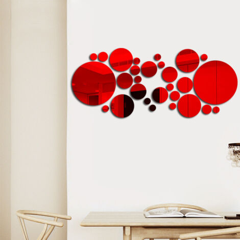30 pegatinas redondas de espejo para pared, adhesivos acrílicos decorativos removibles para decoración del hogar, ideales para dormitorio, baño y sala de estar.