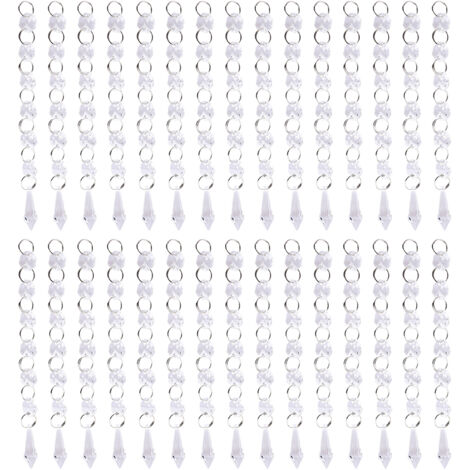 30 Perles Cristal Acrylique Transparent pour Rideau Lumineux, Décoration Mariage et Maison