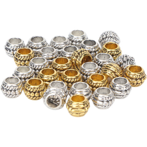 30 perles pour tresses de barbe et dreadlocks, accessoires de décoration capillaire DIY