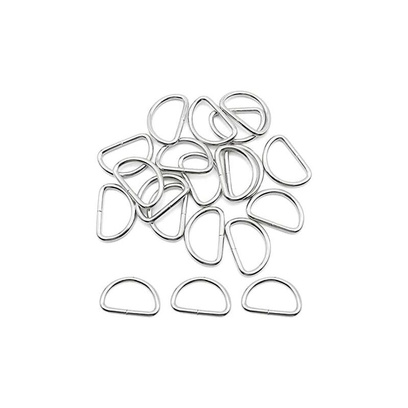 Regalo - 30 pezzi anello a d fibbia in metallo