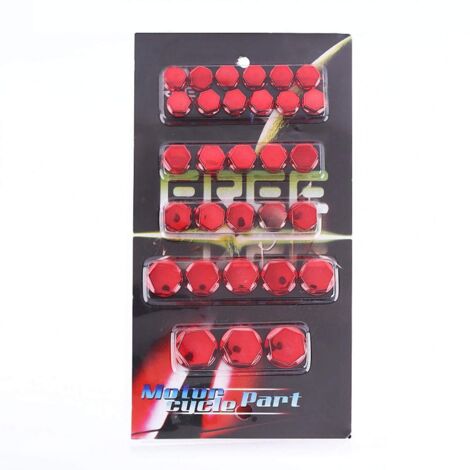 30 pezzi Coprivite/dadi/bulloni decorativi per moto Yamaha Kawasaki Honda Rosso