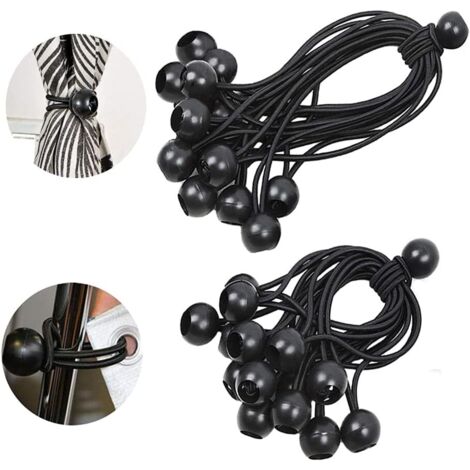 30 pezzi di corda elastica, corda per telone, corda a sfera, tenda, imbracatura di estensione per tenda (150 mm e 200 mm)